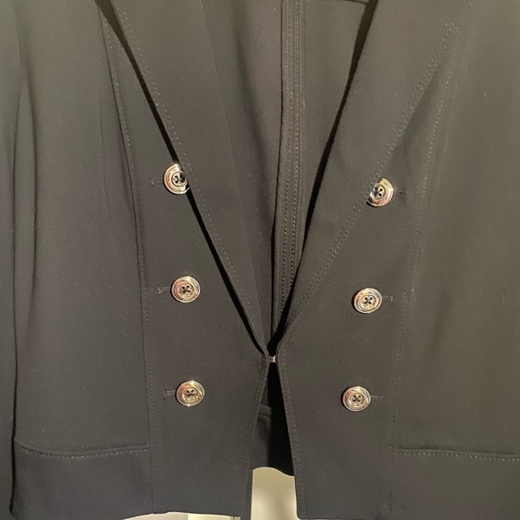 White House Black Market Double-Breasted Black Blazer - Picture 2 of 5